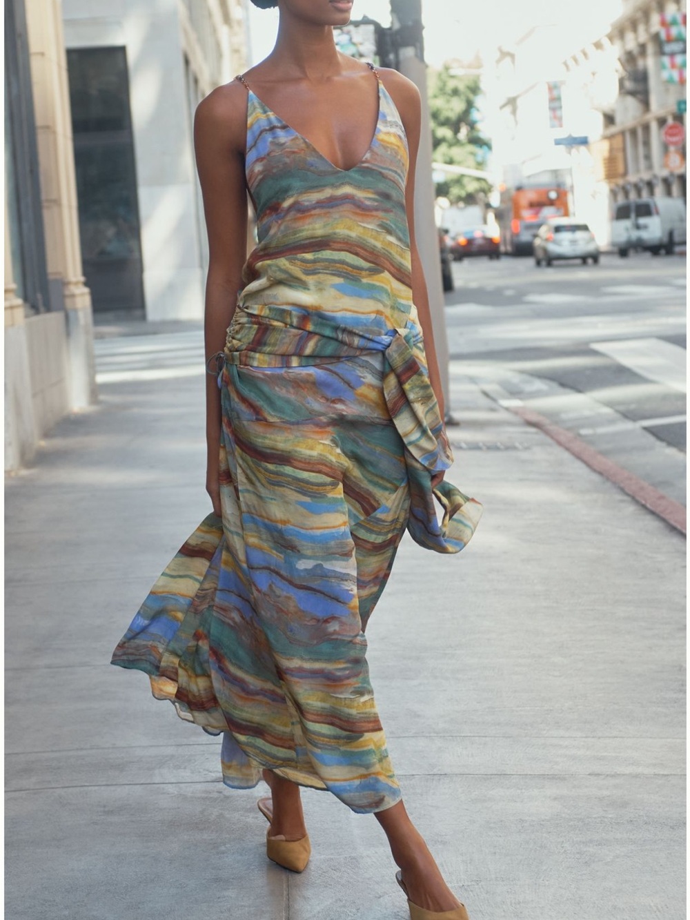 Carolina K Sienna Tie-Waist Maxi Dress